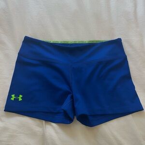 Under Armour Women's Blue and Green Athletic Shorts